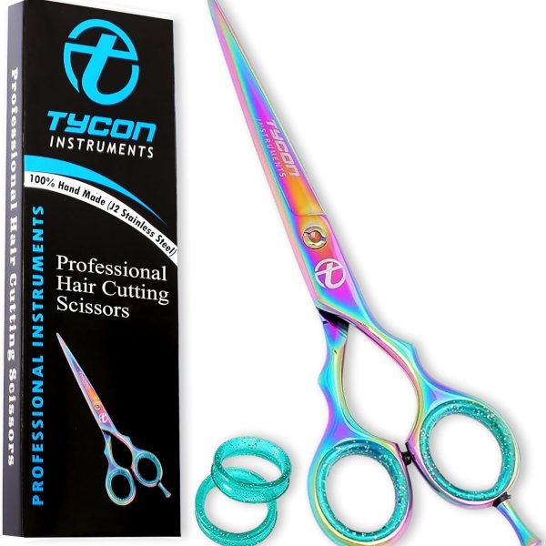 مقص شعر احترافي من تايكون انسترومنتس - مقص شعر احترافي جذاب 15 سم بشفرة حلاقة - مقص شعر ممتاز للنساء والرجال