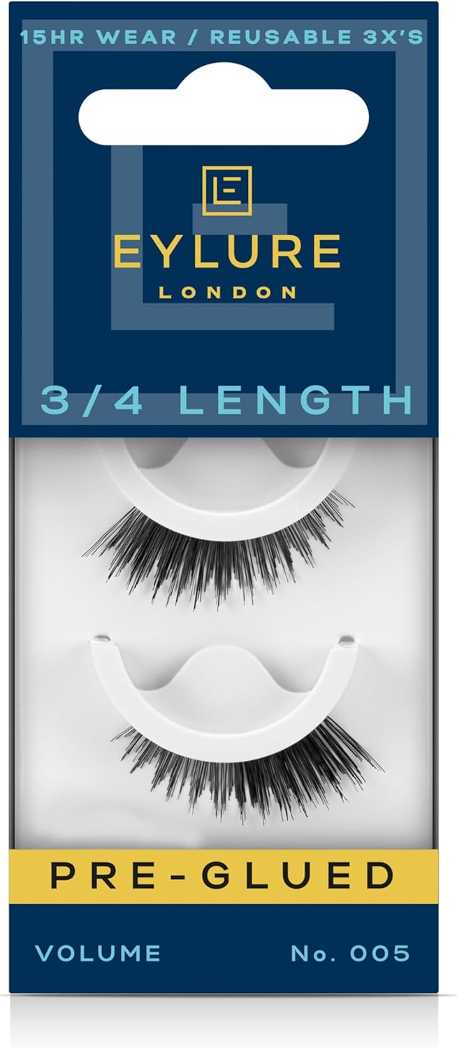 713coTCClDL._AC_SL1500_.jpg اي لور رموش صناعية مسبقة اللصق، رموش بطول 3/4، رقم 005، زوج واحد