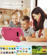 ⁦تابلت للاطفال 7 انش، رباعي النواة اندرويد 12 2 جيجا 32 جيجا، تحكم ابوي، حماية العين، حافظة مضادة للصدمات، كاميرا مزدوجة، واي فاي، بلوتوث، تابلت تعليمي للاطفال - K5 (زهري)⁩ - الصورة ⁦4⁩