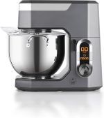 خلاط كهربائي قائم من السيف 2000 واط مع 10 سرعات، وظيفة النبض، شاشة ال سي دي للتحكم في الوقت، وعاء من الستانلس ستيل مع مقبض، 10 ل، رمادي E02235