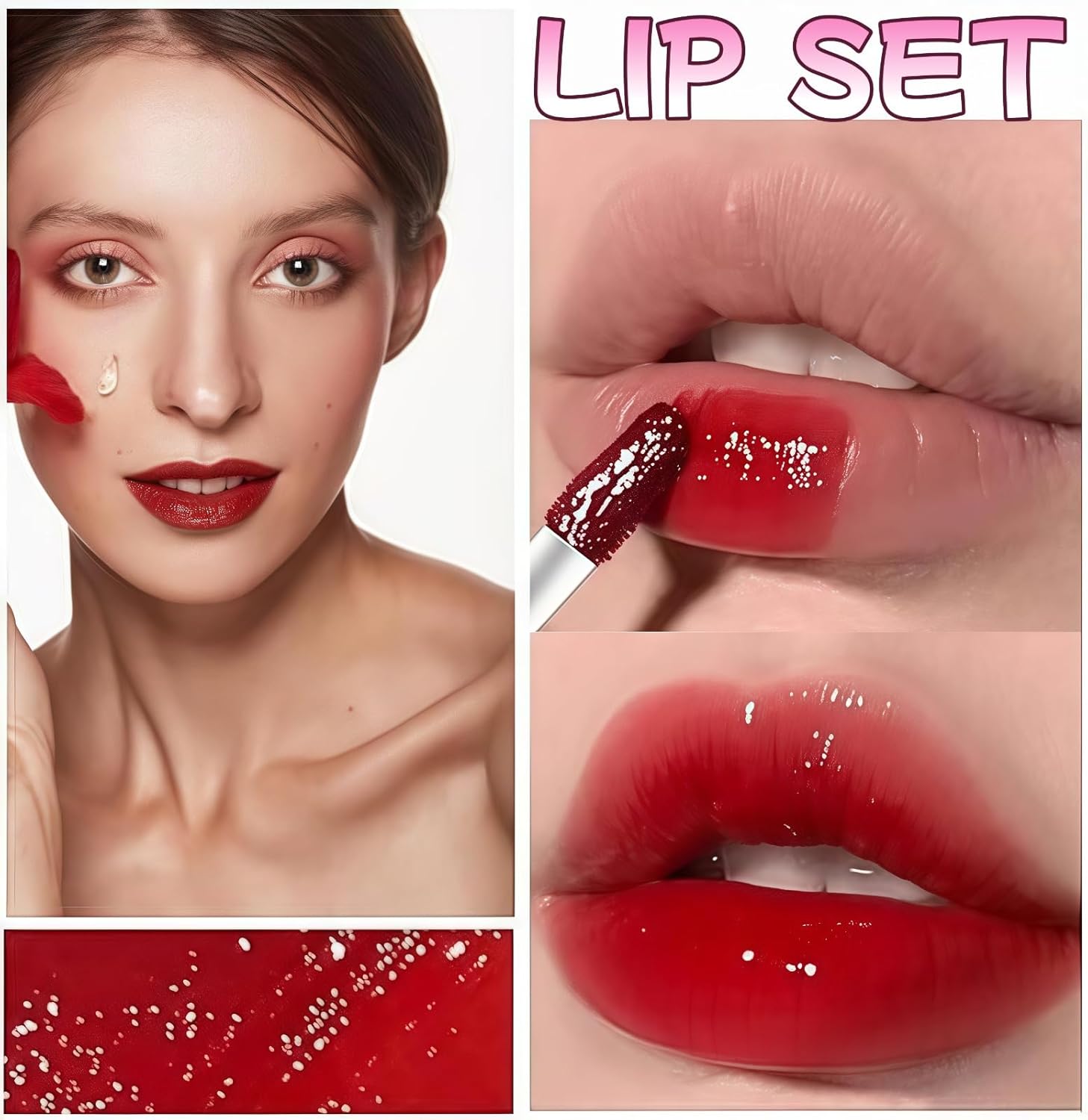 71B5ukDYXzL._AC_SL1500_.jpg مجموعة ملمع شفاه مرطب، ملمع شفاه مرطب يدوم طويلا، زيت شفاه مرطب ومغذي، زيت شفاه، ملمع شفاه، ملمع شفاه ال اي بي كومبو، احمر شفاه سائل جيلي غير لزج #6 - الصورة 8