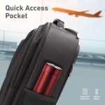 ⁦شنطة بعجلات للابتوب مقاس 16 انش من بروميت مقاومة للماء مع احزمة ظهر قابلة للتعديل جيوب تخزين كبيرة واسعة عجلات تزلج وسحابات محكمة واجهزة التابلت موديل Mogul-TR نايلون أسود⁩ - الصورة ⁦8⁩