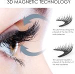 رموش مغناطيسية بدون قلم تحديد عيون من الميكاكوز، 6 ازواج من الرموش المغناطيسية القابلة لاعادة الاستخدام بطبقتين بمظهر طبيعي، مجموعة رموش صناعية ثلاثية الابعاد بدون صمغ مع ملاقط تطبيق، رموش صناعية - الصورة 2