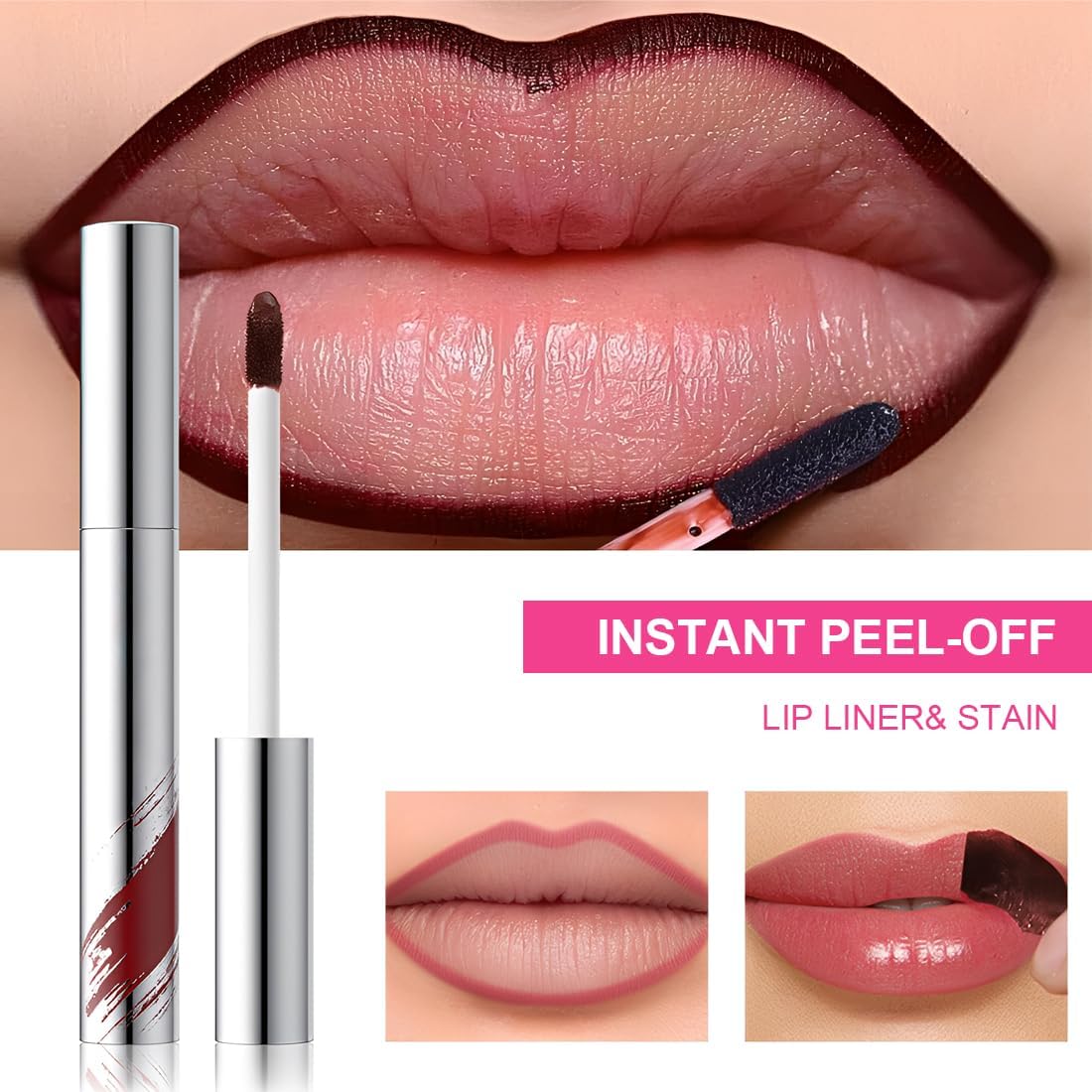 71FDkRgQNCL._AC_SL1100_.jpg قلم تحديد شفاه قابل للتقشير، قلم تحديد شفاه قابل للتقشير ويدوم طويلا، قلم تحديد شفاه مقاوم للماء بلمسة نهائية غير لامعة، مقاوم للانتقال لجميع انواع البشرة - الصورة 4