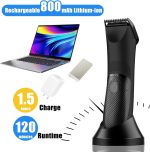 ⁦ماكينة حلاقة كهربائية للجسم من ابوتو، ماكينة حلاقة شعر الجسم مقاومة للماء للرجال والنساء، ماكينة تشذيب شعر الفخذ مع مؤشر LED للكرات، شفرة سيراميك قابلة للاستبدال للاستخدام الرطب والجاف، شحن USB⁩ - الصورة ⁦7⁩