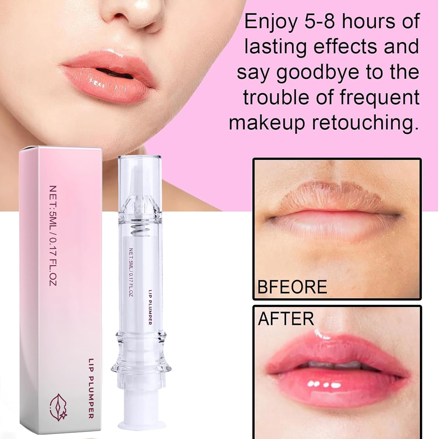 71MzIW-fExL._AC_SL1500_.jpg ملمع شفاه، ملمع شفاه، مرطب شفاه شفاف، زيت جوهر للشفاه ليلا ونهارا لملء الشفاه، مرطب ومغذي ومهدئ، غير لزج، يقلل من خطوط الشفاه ويعزز مرونة الشفاه، 5 مل - الصورة 6