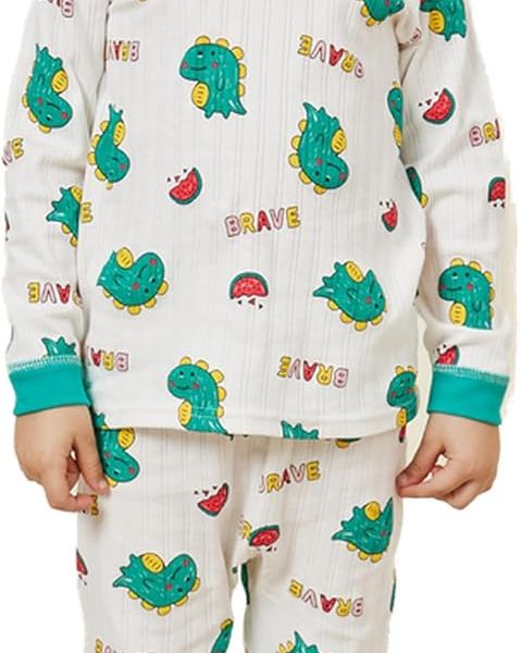 Styli Boys Textured Graphic Print T-Shirt & Pyjama Set