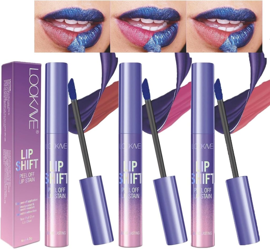 مجموعة تاتو للشفاه قابلة للتقشير مكونة من 3 قطع، قلم تحديد شفاه سائل غير لامع قابل للازالة ومقاوم للماء ويدوم طويلا