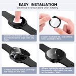 ⁦جراب صلب لساعة جالكسي 8 مقاس 44 ملم، واقي شاشة من الزجاج المقسى، غطاء واقي لكامل الجسم، ممتص للصدمات من البولي كربونات فائق النحافة ومضاد للصدمات لساعة جالكسي ووتش 8، مضاد للخدش (موديل 2025، 4 قطع)⁩ - الصورة ⁦8⁩