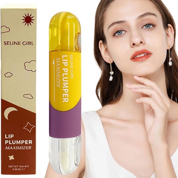 Hydrating Lip Gloss | Clear Double Head Shiny Lip Gloss,Portable Day & Night Lip Makeup for Valentine's Day Gift, Lip Cosmetics for Party, Wedding, Travel