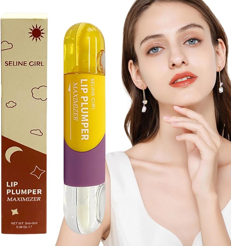 Hydrating Lip Gloss | Clear Double Head Shiny Lip Gloss,Portable Day & Night Lip Makeup for Valentine's Day Gift, Lip Cosmetics for Party, Wedding, Travel