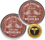 ⁦عبوة من شمع الشارب - شمع اللحية والشارب للرجال - قبضة قوية تساعد على التدريب على الترويض والأناقة (خشب الصندل، عبوة من قطعتين)، من فايكينج ريفليوشن، 2⁩ - الصورة ⁦6⁩