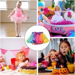 ⁦تنورة توتو بالوان قوس قزح، تنورة باليه متعددة الطبقات من التول للفتيات الصغيرات، تنورة توتو نيون لرقص الباليه وحفلات اعياد الميلاد والحفلات التنكرية⁩ - الصورة ⁦7⁩