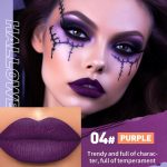 احمر شفاه غير لامع من 6 الوان، ملمع شفاه قوطي مقاوم للماء، احمر شفاه مخملي بلون اخضر وارجواني واحمر للحفلات التنكرية والازياء التنكرية ومكياج الهالوين - الصورة 8