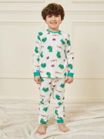⁦Styli Boys Textured Graphic Print T-Shirt & Pyjama Set⁩ - الصورة ⁦2⁩