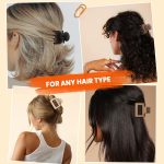 ⁦مشابك شعر مخلبية متوسطة الحجم للنساء والفتيات من ديبوكا، مشابك شعر غير لامعة 2 انش مستطيلة و1.6 انش باسنان مزدوجة الصف للشعر الرقيق والمتوسط الخفيف، مشابك فك غير قابلة للانزلاق (بيج، كاكي، بني، اسود)⁩ - الصورة ⁦5⁩