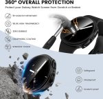 ⁦جراب صلب لساعة جالكسي 8 مقاس 44 ملم، واقي شاشة من الزجاج المقسى، غطاء واقي لكامل الجسم، ممتص للصدمات من البولي كربونات فائق النحافة ومضاد للصدمات لساعة جالكسي ووتش 8، مضاد للخدش (موديل 2025، 4 قطع)⁩ - الصورة ⁦4⁩