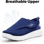 ⁦فيتفيل حذاء لمرضى السكري للرجال، عريض للغاية سهل الارتداء للاقدام المتورمة، مشي قابل للتعديل لكبار السن لتخفيف الام القدم والاعتلال العصبي⁩ - الصورة ⁦6⁩