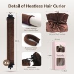 ⁦بايشن مجموعة ادوات تجعيد الشعر بدون حرارة مكونة من 4 قطع، قضبان تمويج من الساتان لتجعيد الشعر بدون حرارة لتجعيد الشعر الناعم طوال الليل مع بكرات تجعيد مخملية ووشاح حريري لتصفيف الشعر للنساء والفتيات⁩ - الصورة ⁦2⁩