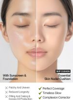 وسادة اسنشيال سكين نودر من جونغسيمول (فاتح عادل) | لا تتضمن العبوة | لمسة نهائية طبيعية | تغطية قابلة للبناء | علامة تجارية لفناني المكياج | كريم اساس كريمي، من جانج سيم مول، كل الأنواع - الصورة 4