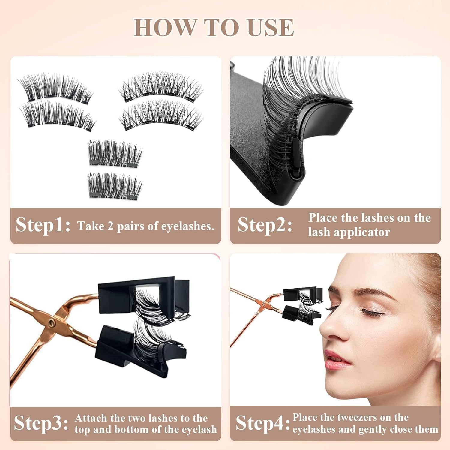 71pHL-k1YL._AC_SL1500_.jpg رموش مغناطيسية بدون قلم تحديد عيون من الميكاكوز، 6 ازواج من الرموش المغناطيسية القابلة لاعادة الاستخدام بطبقتين بمظهر طبيعي، مجموعة رموش صناعية ثلاثية الابعاد بدون صمغ مع ملاقط تطبيق، رموش صناعية - الصورة 4