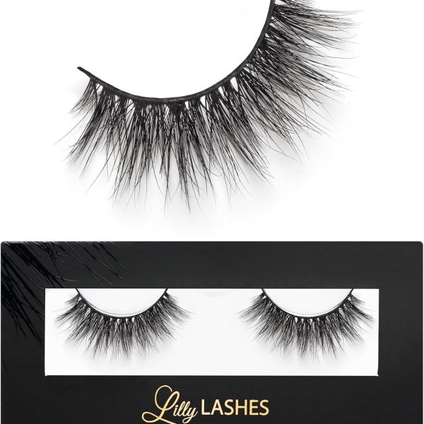 ليلي لاشز رموش ميامي ثلاثية الابعاد من المنك الصناعي، مظهر درامي، رموش صناعية قابلة لاعادة الاستخدام، شرائط رموش صناعية مع الياف فاخرة تشبه الحرير، لا تتضمن صمغ للرموش