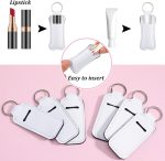 100 قطعة حامل مرطب الشفاه سلسلة المفاتيح النيوبرين حامل أحمر الشفاه السائبة التسامي سلسلة المفاتيح الفارغة المحمولة واقية ملمع الشفاه حقيبة للنساء حلقة المفاتيح حقيبة الظهر السفر - الصورة 3