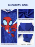 ⁦Marvel Avengers Spiderman Iron Man Captain America Venom Boy Girl Hoodie Graphic Sweatshirt Lightweight Cloth Pullover 2-9Y⁩ - الصورة ⁦7⁩
