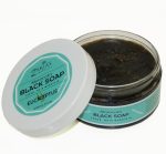 ⁦صابون اسود مغربي 8 اونصة - رائحة الاوكالبتوس المنشطة مع زيت الارجان المضاف بالإضافة إلى قفاز تقشير كيسا⁩ - الصورة ⁦3⁩