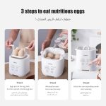 ⁦جهاز طهي البيض السريع الأوتوماتيكي من كاوو، غلاية بيض كهربائية مع مؤقت وشاشة رقمية، إيقاف تشغيل تلقائي ومنبه صفير، للبيض المسلوق والبيض الينابيع الساخنة وكاسترد البيض وبيض الشاي والزبادي⁩ - الصورة ⁦7⁩