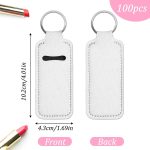 100 قطعة حامل مرطب الشفاه سلسلة المفاتيح النيوبرين حامل أحمر الشفاه السائبة التسامي سلسلة المفاتيح الفارغة المحمولة واقية ملمع الشفاه حقيبة للنساء حلقة المفاتيح حقيبة الظهر السفر - الصورة 2