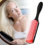 فرشاة شعر من ساجريني 9 صفوف، فرشاة تصفيف الشعر لفصل الشعر وتشكيل وتحديد تجعيدات الشعر وتصفيفه وفك التشابك ومقاومة للكهرباء الساكنة - الصورة 5