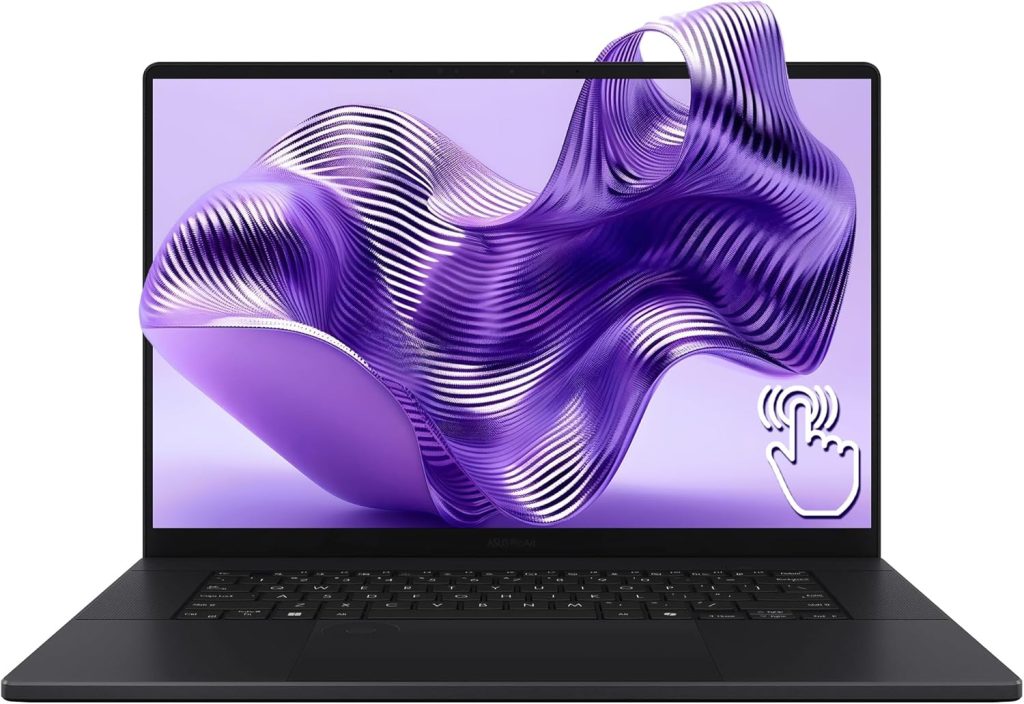 اسس لابتوب برو ارت P16 بمعالج AMD رايزن AI 9 HX 370 وذاكرة RAM DDR5 32GB وSSD PCIe 2TB وشاشة لمس 4K مقاس 16 انش (3840x2400)، انفيديا جي فورس RTX 4060، W11 هوم