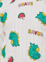 ⁦Styli Boys Textured Graphic Print T-Shirt & Pyjama Set⁩ - الصورة ⁦4⁩