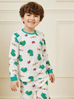 ⁦Styli Boys Textured Graphic Print T-Shirt & Pyjama Set⁩ - الصورة ⁦3⁩