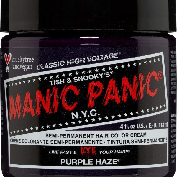 كريم تلوين للشعر بألوان شبه ثابتة لمحبي الجمال من أمازون بيوتي Pack of 1 Purple Haze، من مانيك بانيك، متعدد الألوان