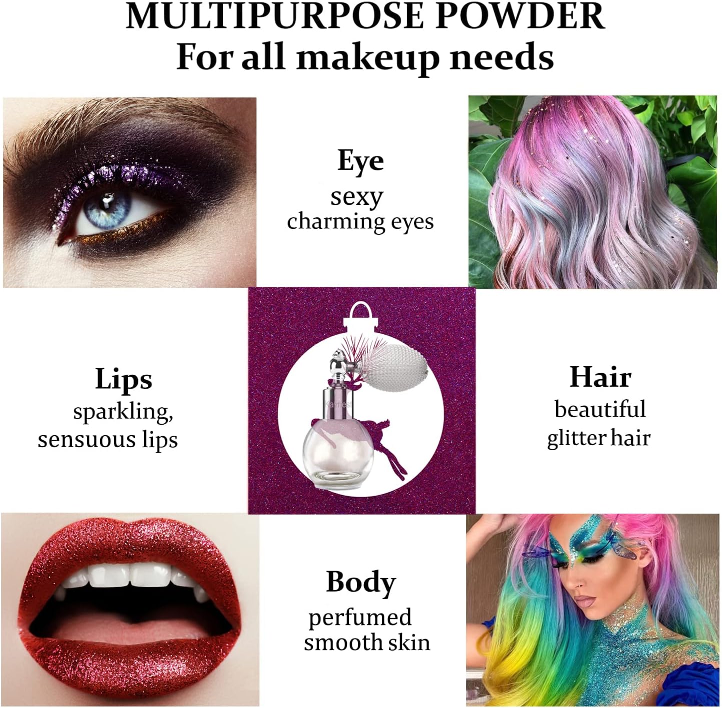 81Z20wxp-8L._AC_SL1500_.jpg بخاخ مسحوق هايلايتر عالي اللمعان للوجه والجسم (بلون بيرل وايت)، من كاينيست - الصورة 4