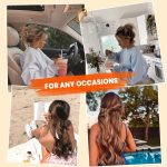 ⁦مشابك شعر مخلبية متوسطة الحجم للنساء والفتيات من ديبوكا، مشابك شعر غير لامعة 2 انش مستطيلة و1.6 انش باسنان مزدوجة الصف للشعر الرقيق والمتوسط الخفيف، مشابك فك غير قابلة للانزلاق (بيج، كاكي، بني، اسود)⁩ - الصورة ⁦4⁩