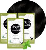 صبغة شعر نباتية، خالية من مادة البولي بروبيلين دايمين وخالية من الامونيا، توفر حماية من الشمس وعديمة الرائحة، لا مزيد من التهيج لعينيك أو فروة رأسك، أسود طبيعي، 3 قطع