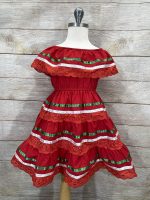 ⁦فستان مكسيكي تقليدي للبنات سينكو دي مايو فييستا من يونيك، مقاس 2-14، قطن⁩ - الصورة ⁦6⁩