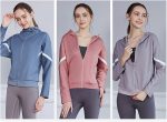 ⁦Women Sweatshirts Sports Running Jackets Women Gym Yoga Hoodies Long Sleeve Sportswear Tops Spring Autumn Fitness Workout Jogging Outwear (Color : Purple, Size : Large)⁩ - الصورة ⁦2⁩