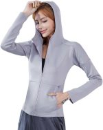 سويت شيرت رياضي للخريف والشتاء للنساء من توي بسحاب مزود بغطاء للراس لصالة الالعاب الرياضية واليوجا وتمارين اللياقة البدنية والركض (اللون: رمادي، المقاس: M)