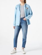 ⁦سويتشيرت حريمي من ايه اكس اكستشنج ارماني مطبوع عليه صورة مشروع أيقونة، قطن، ياقة ضيقة⁩ - الصورة ⁦2⁩